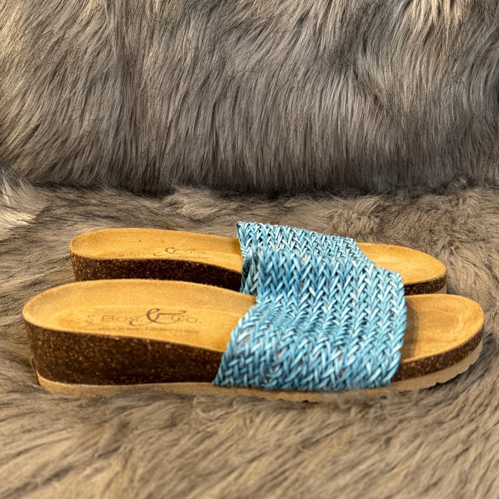 Bos. & Co. Blue Woven Sandals Size 40/9